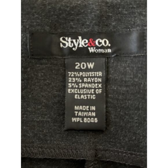 Style & CO Womens Skinny Leg Comfort Waist Mid Rise Deep Grey Hthr 20W Plus Size - Picture 7 of 8